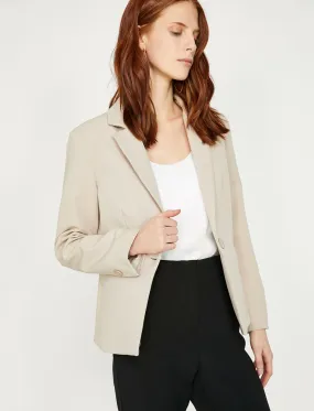 14959 Beige Classic Collar Jacket