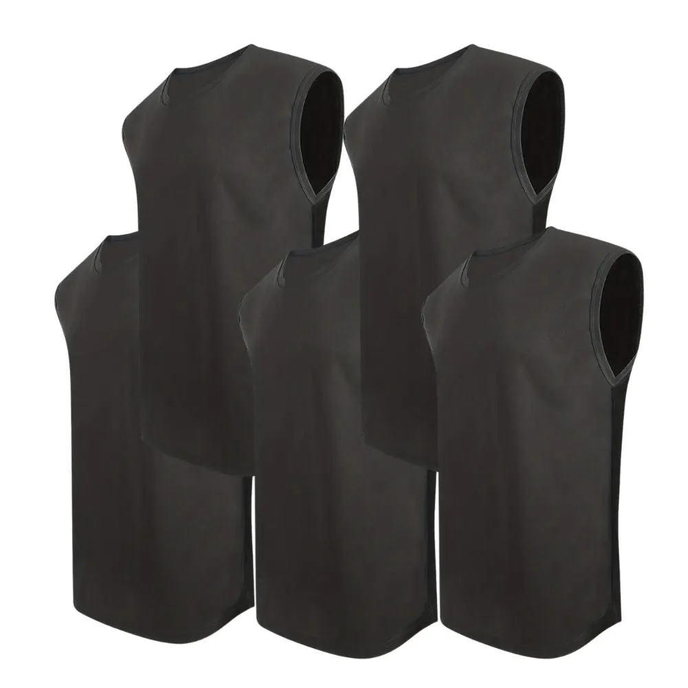 5 Pcs Men's Quick Dry Sleeveless Shirts