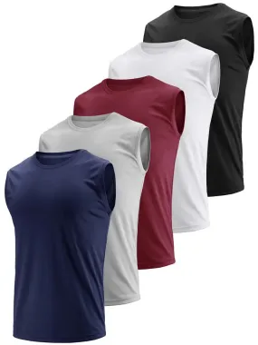 5 Pcs Men's Quick Dry Sleeveless Shirts