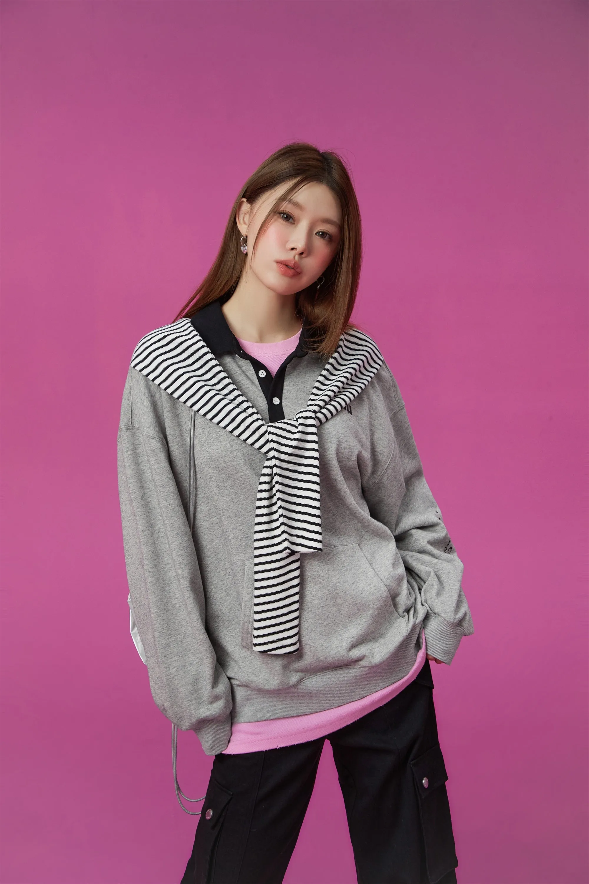 Color Scheme Layered Sweatshirt