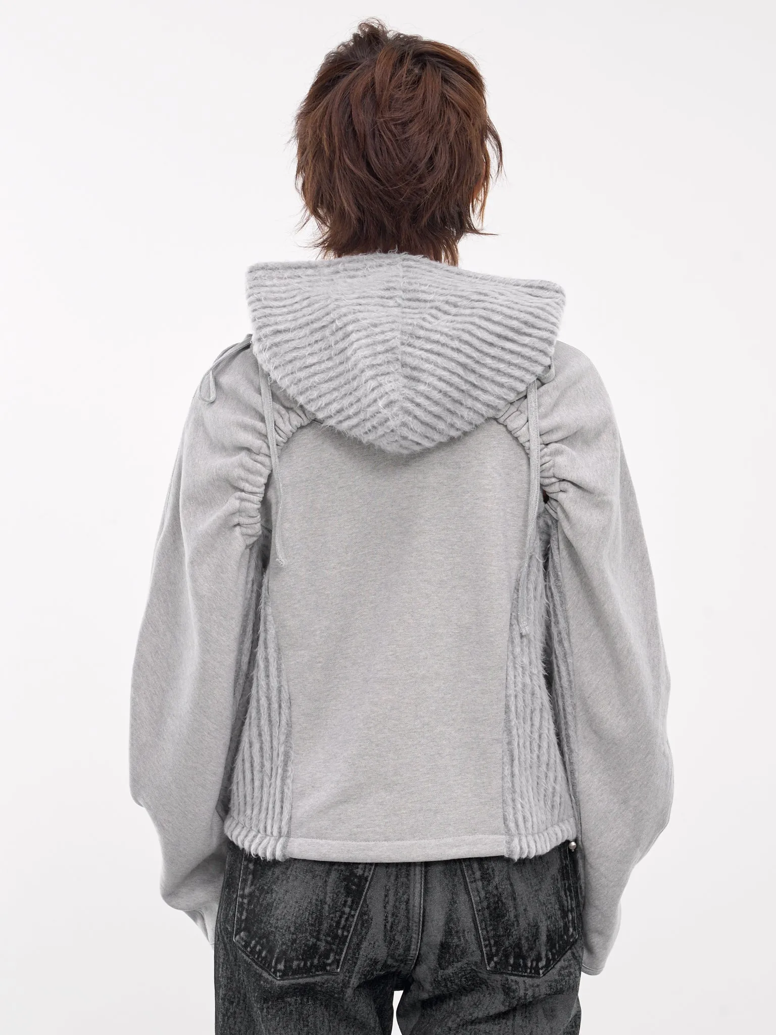 Cut-Out Shirring Hoodie (ATB1193W-GREY)