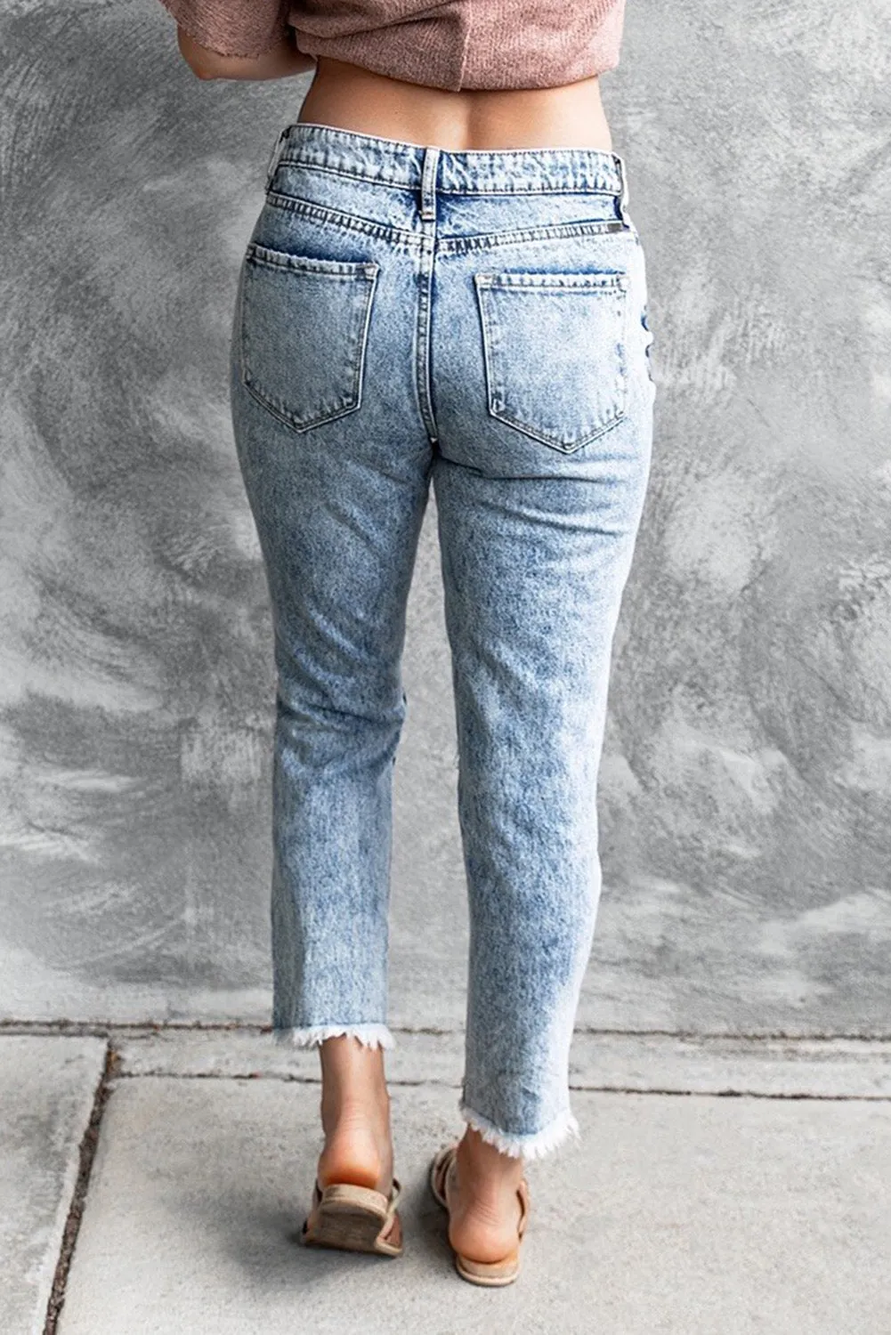 Distressed Acid Wash Jeans