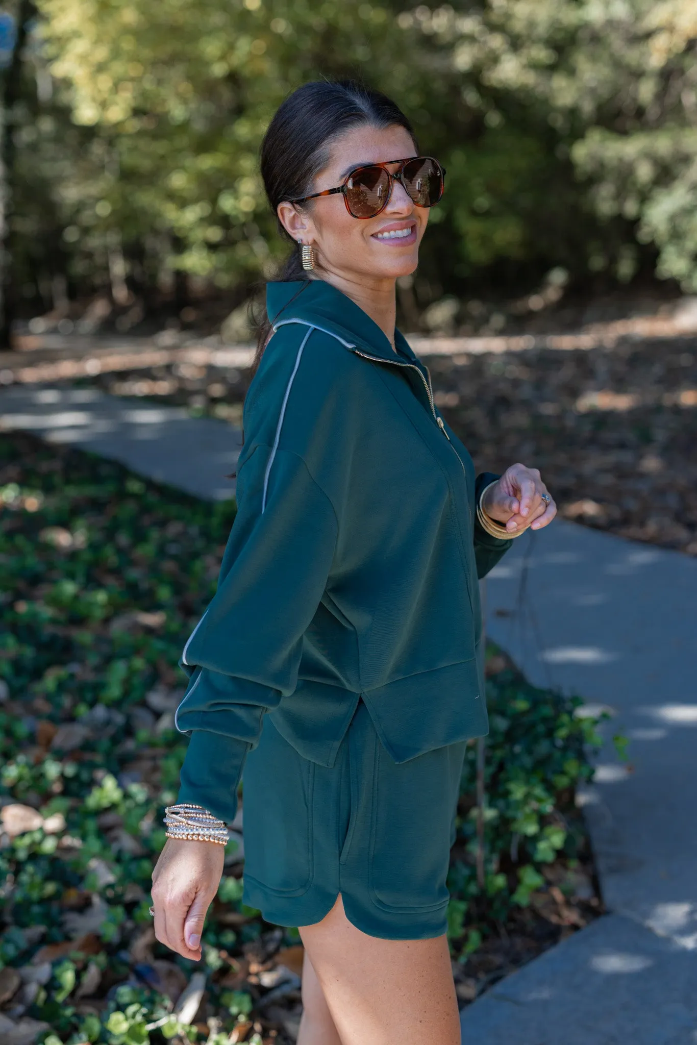 Everyday Sass Green Scuba Pullover