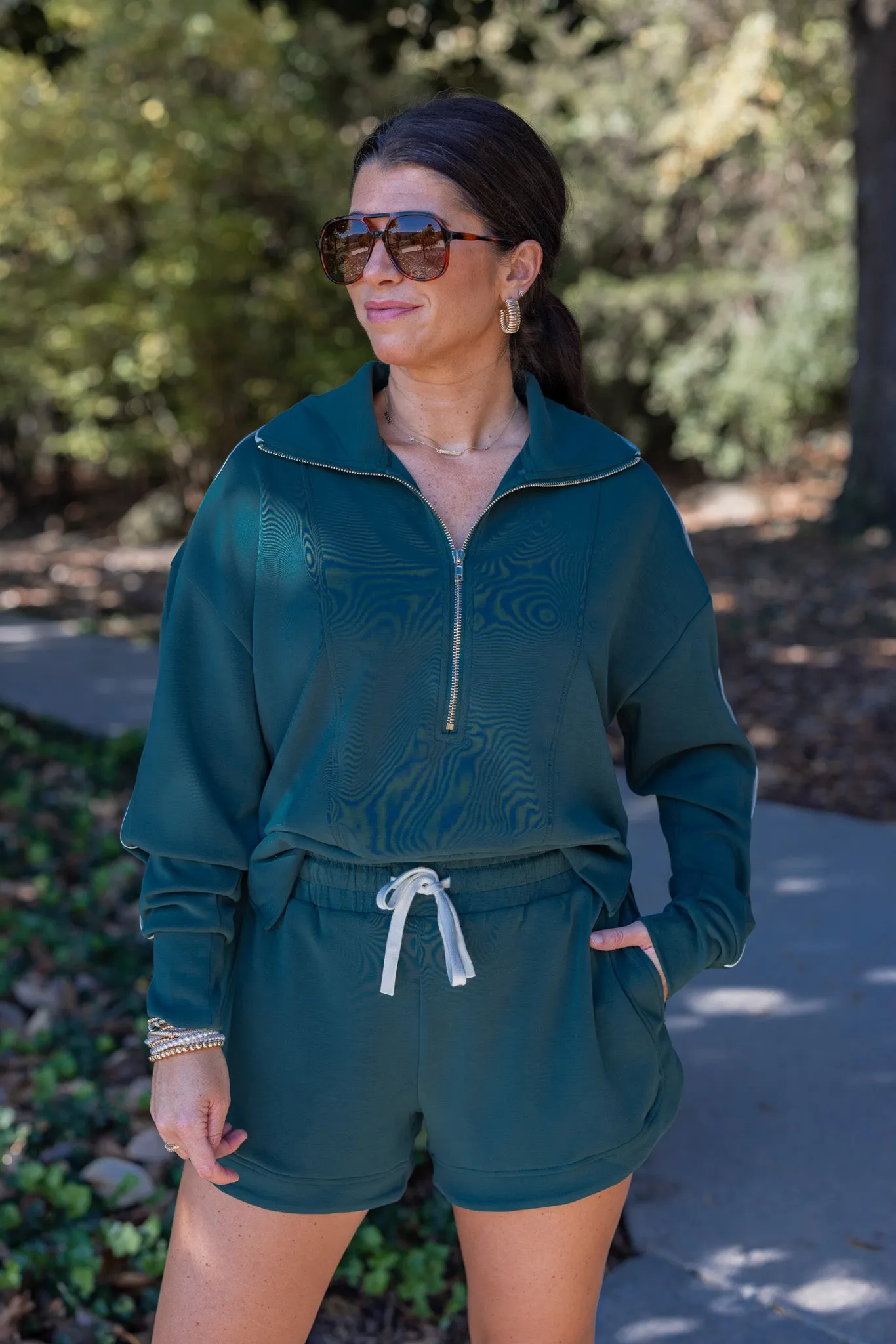 Everyday Sass Green Scuba Pullover