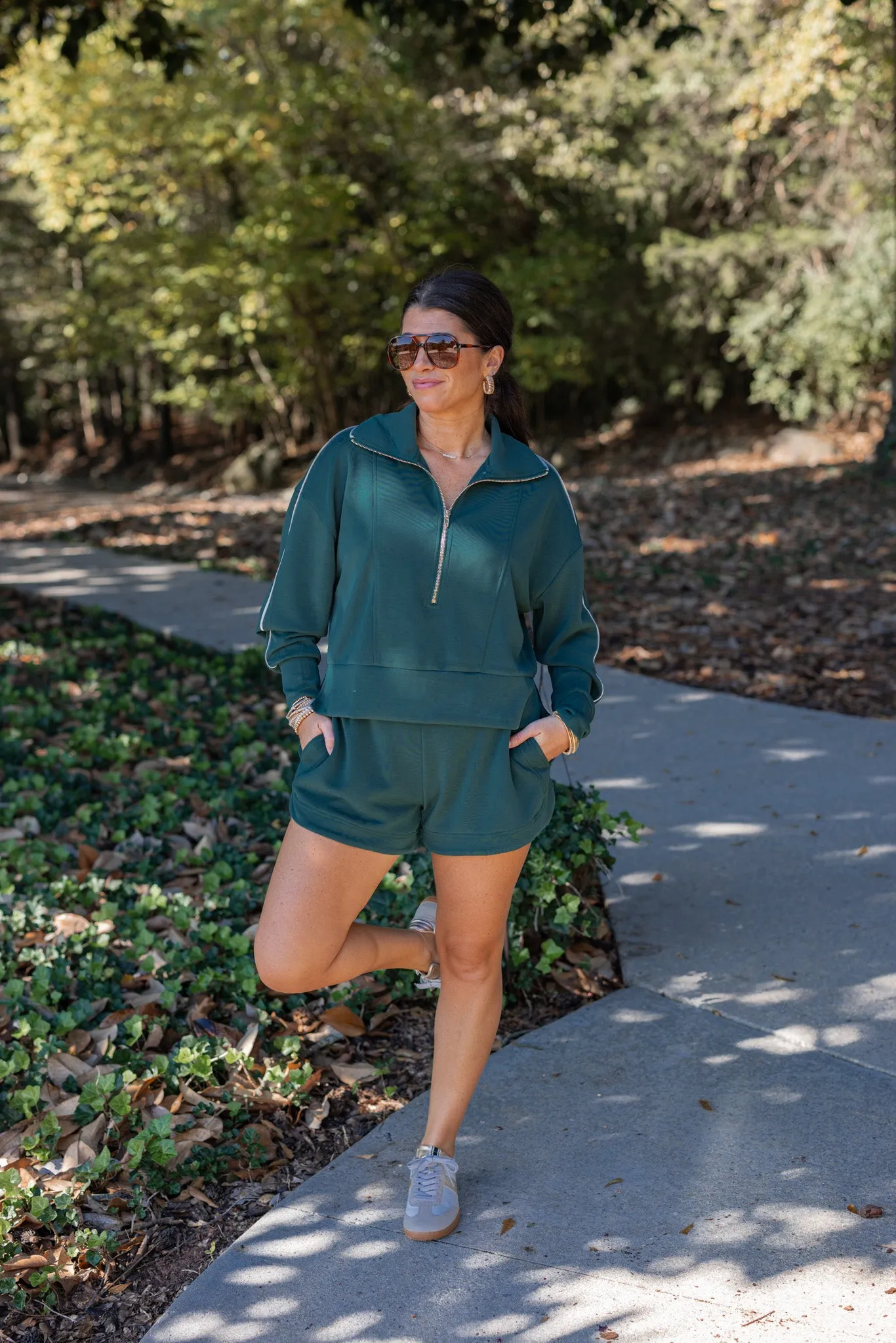 Everyday Sass Green Scuba Pullover