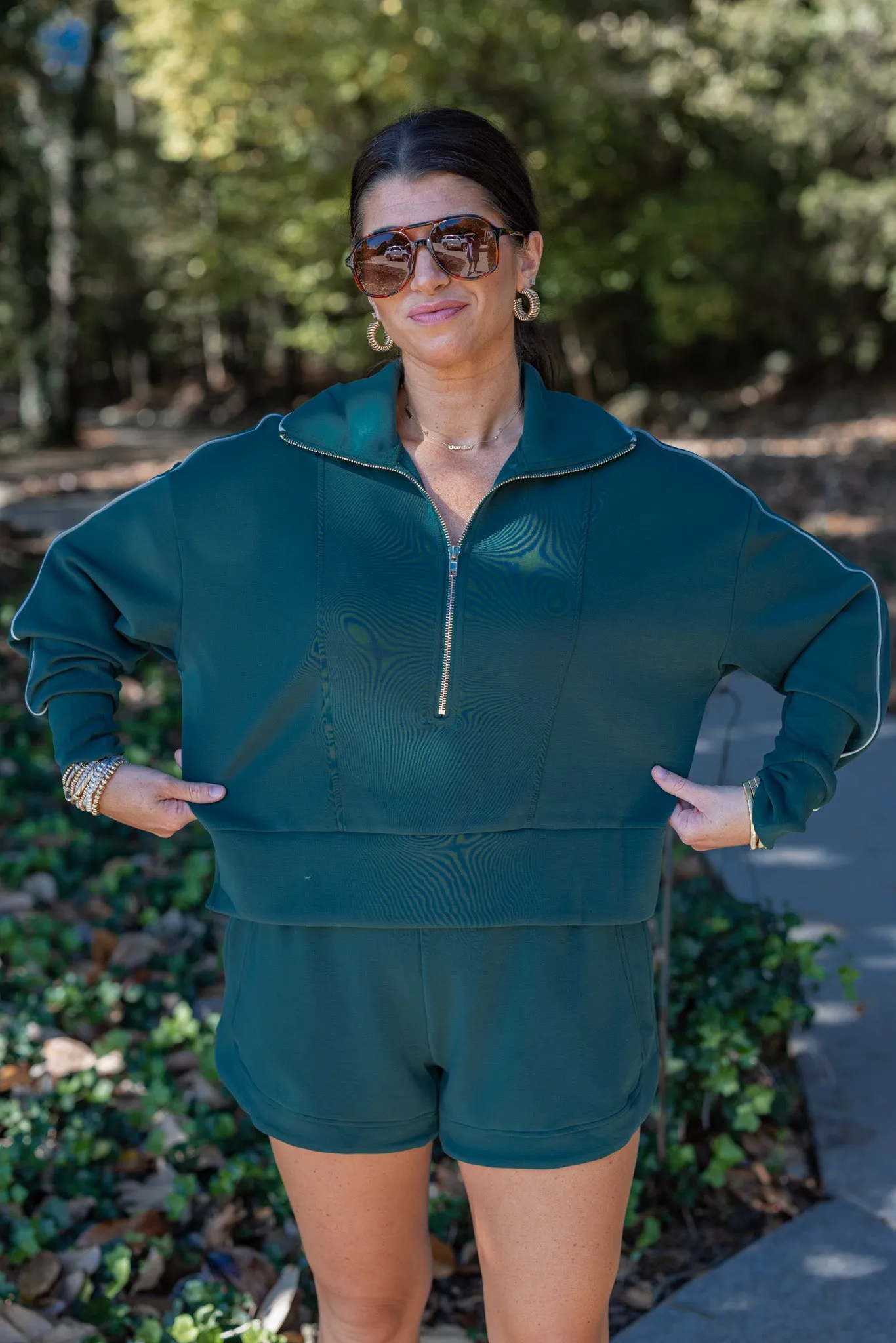 Everyday Sass Green Scuba Pullover