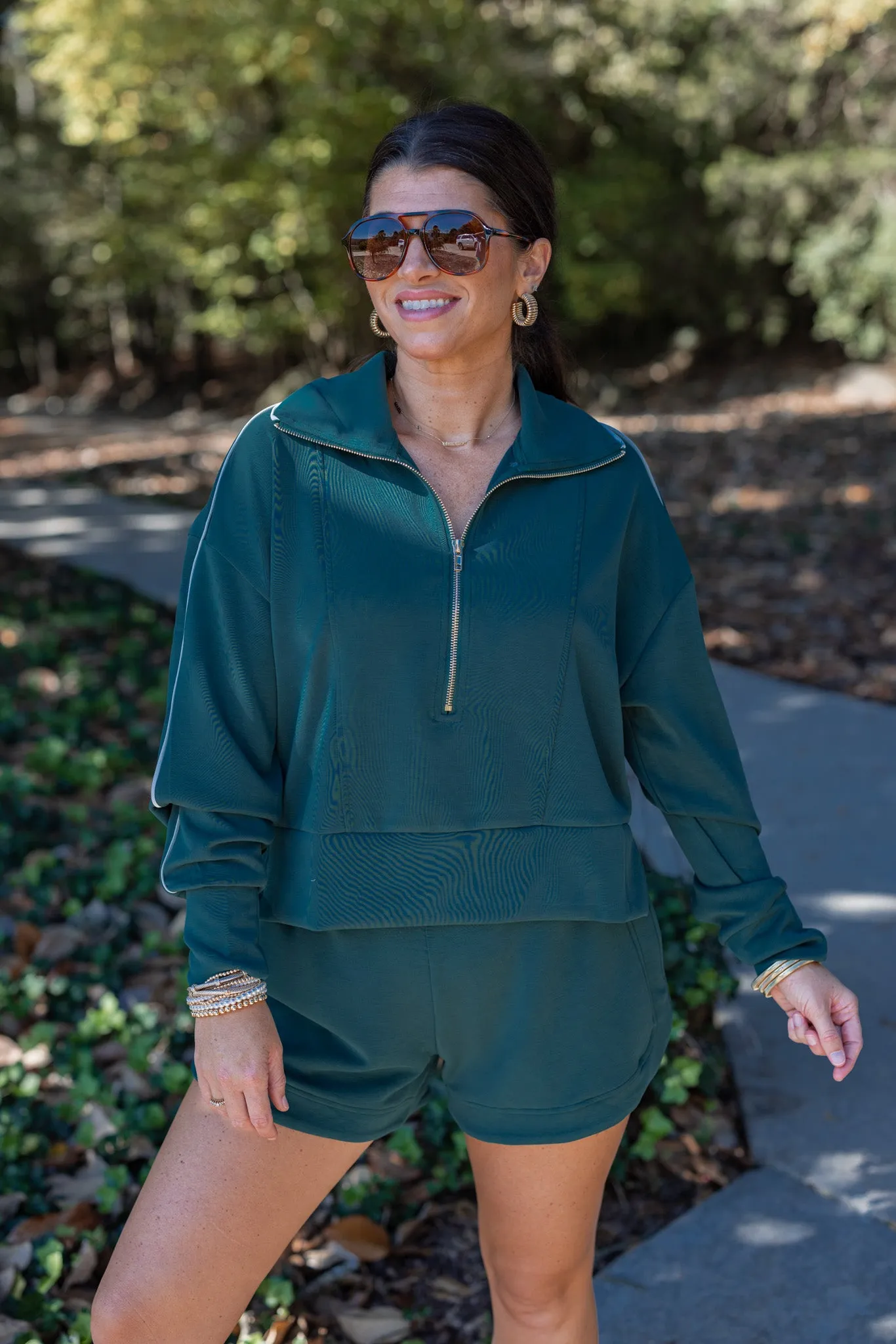 Everyday Sass Green Scuba Pullover