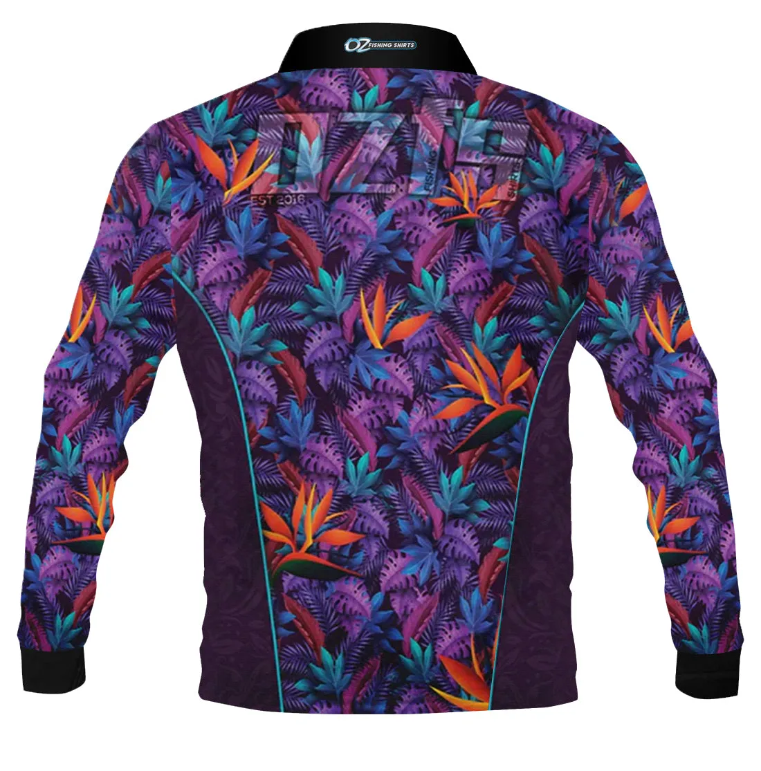 Floral Polo Fishing Shirt - Quick Dry & UV Rated