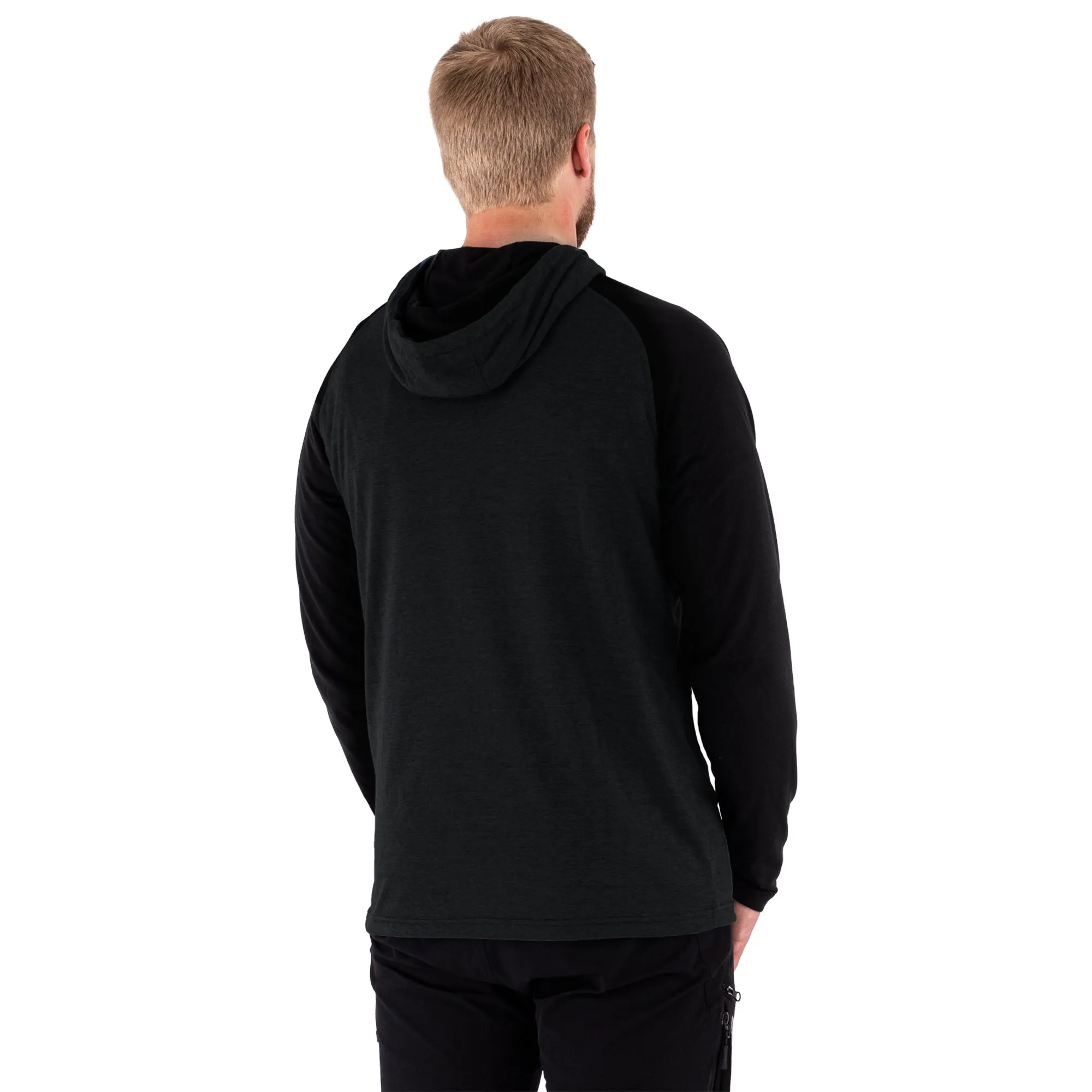 FXR  Black Grey Authentic Lite Tech Pullover Hoodie Quick-Dry Front Pocket