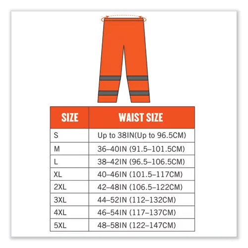 Glowear 8916 Class E Lightweight Hi-vis Rain Pants, Small, Orange