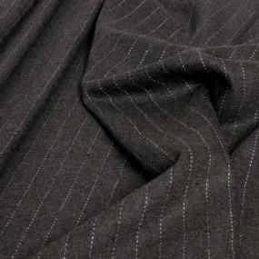 Grey Pinstripe Wool Fabric 260