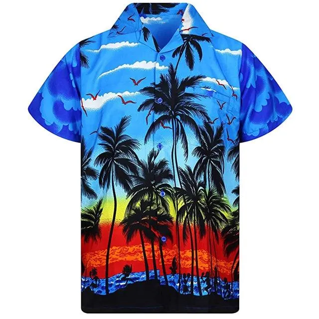 Hawaii Print Beach Short Sleeve Quick Dry Top Blouse