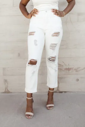 Idabel Distressed Mom Jeans - FINAL SALE