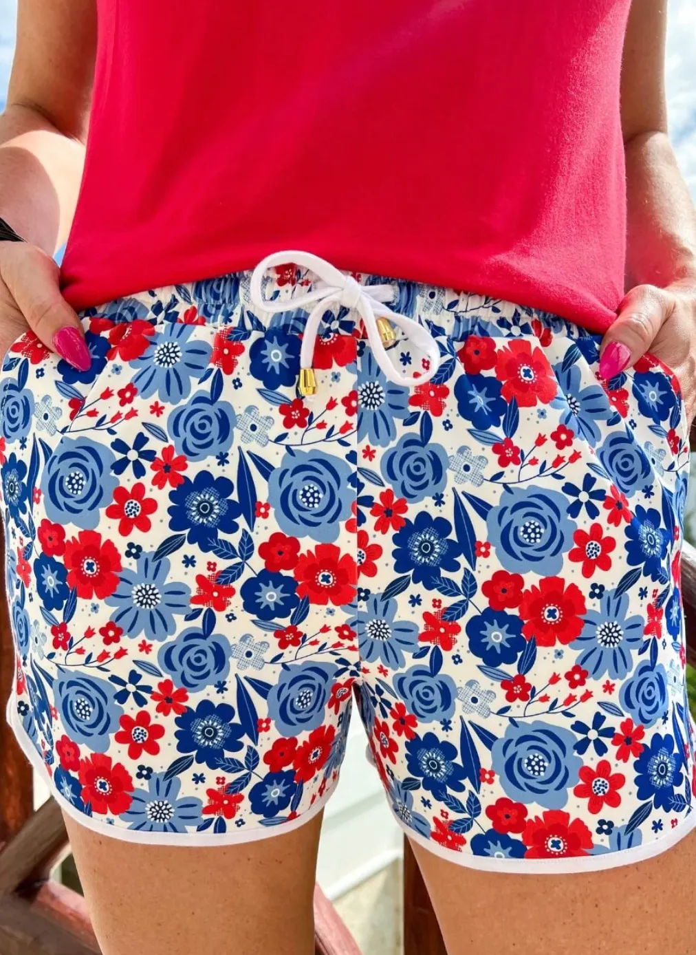 Liberty Floral Drawstring Everyday Shorts - Final Sale