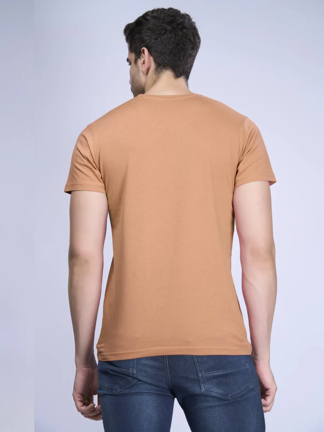 Men Cotton Orange Half Sleeves Expert Tee - ET4