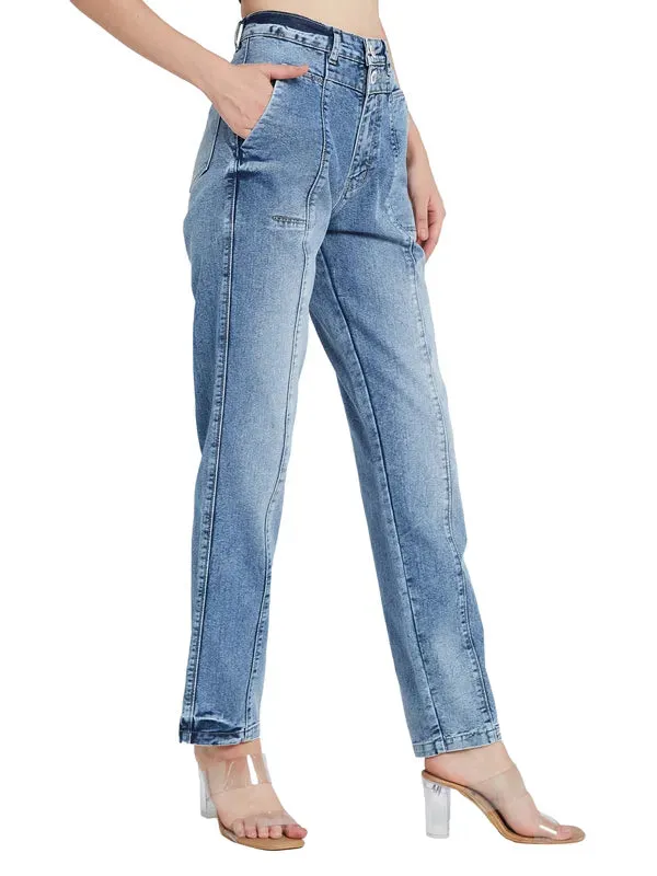 Mettle Women Mildly Distressed Heavy Fade Jeans