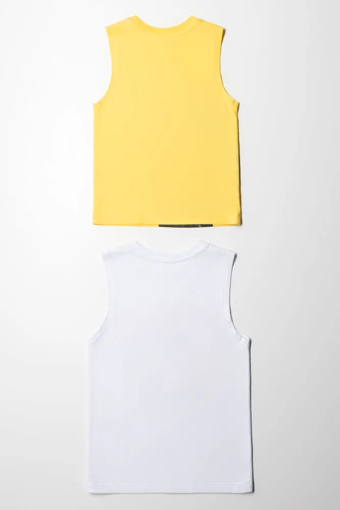 Mickey 2 Pack Vest Yellow & White