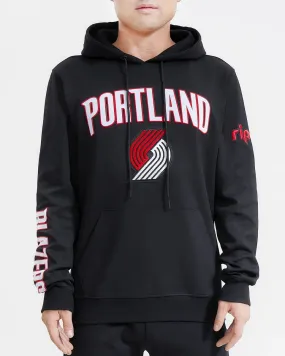 NBA PORTLAND TRAIL BLAZERS CLASSIC MEN'S PO HOODIE (BLACK)