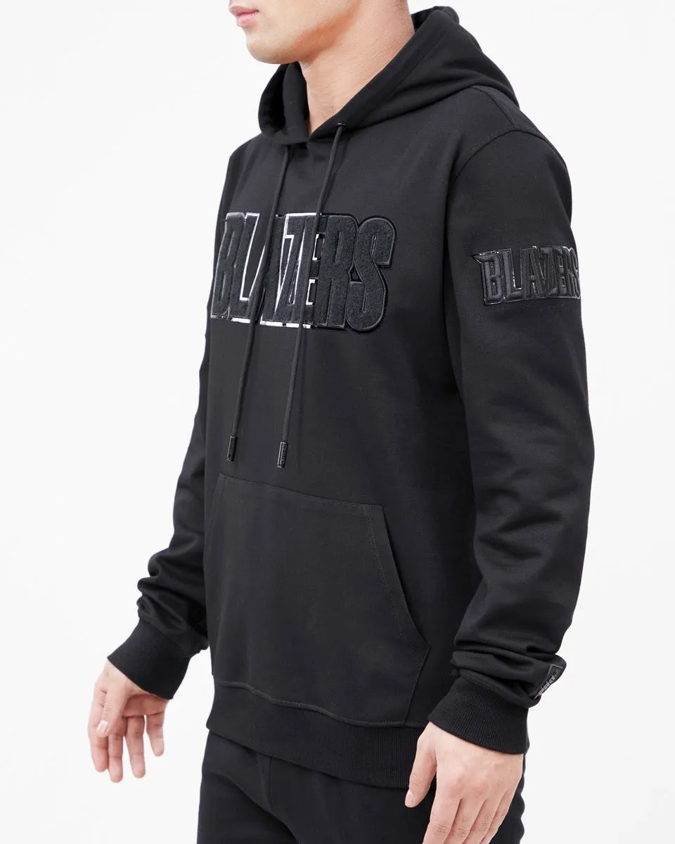 NBA PORTLAND TRAIL BLAZERS TRIPLE BLACK MEN'S PO HOODIE (TRIPLE BLACK)