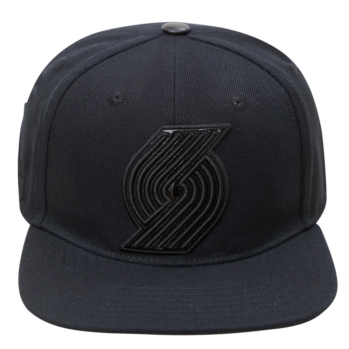 NBA PORTLAND TRAIL BLAZERS TRIPLE BLACK WOOL UNISEX SNAPBACK HAT (TRIPLE BLACK)