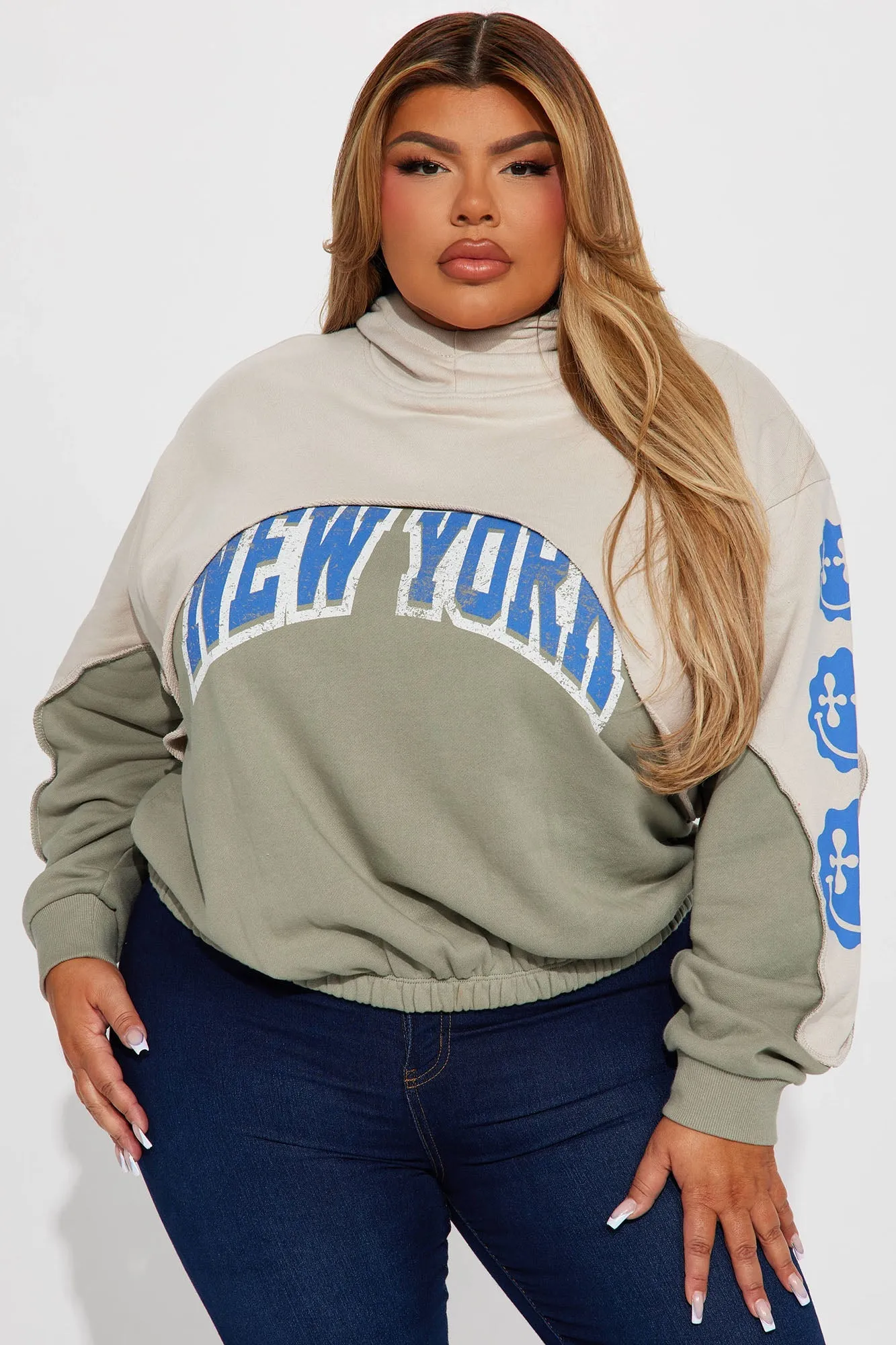 New York Layered Hoodie - Olive