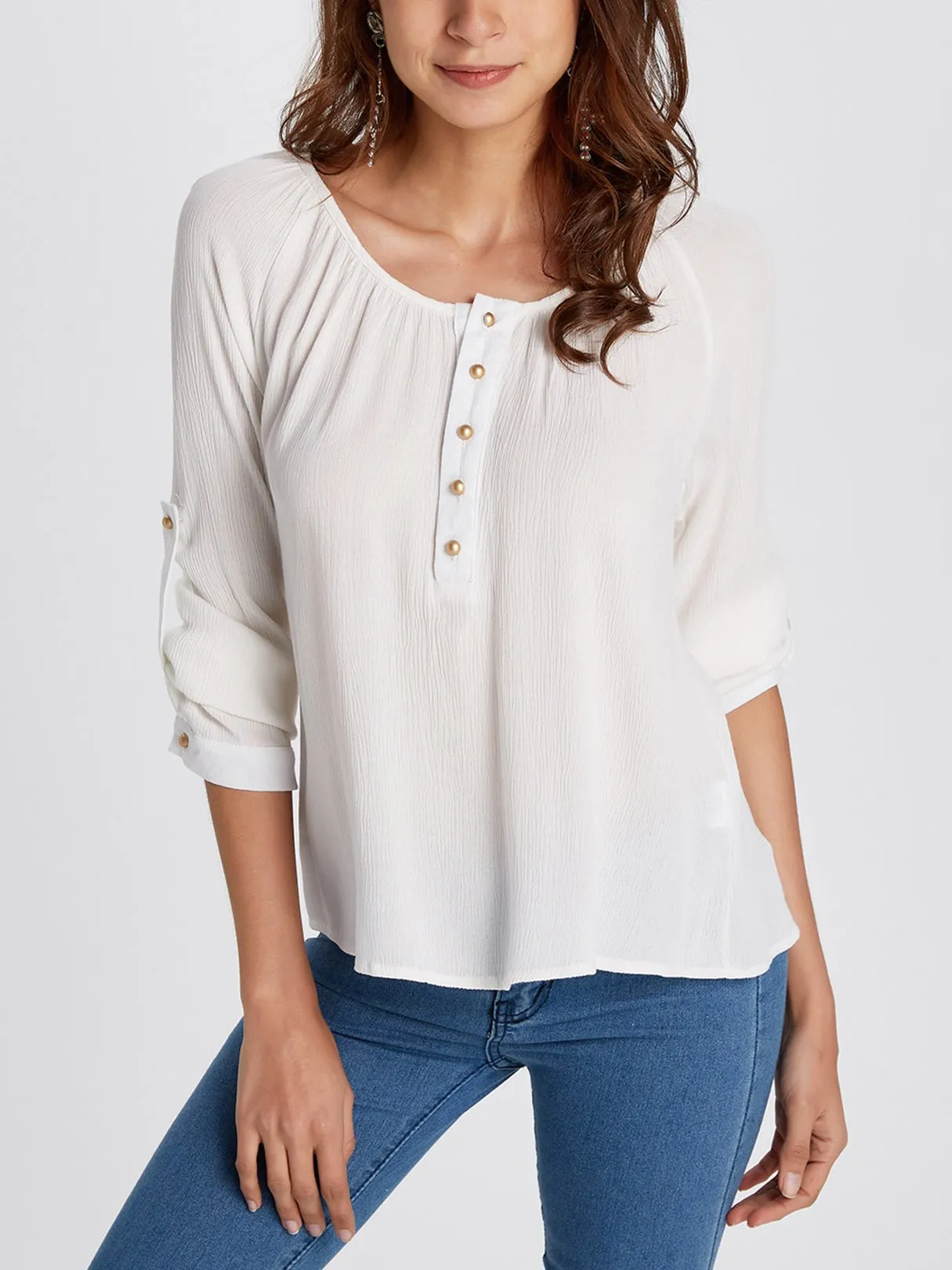 OEM ODM Round Neck Plain Long Sleeve White T-Shirts