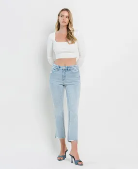 Parade - High Rise Slant Raw Hem Crop Flare Jeans