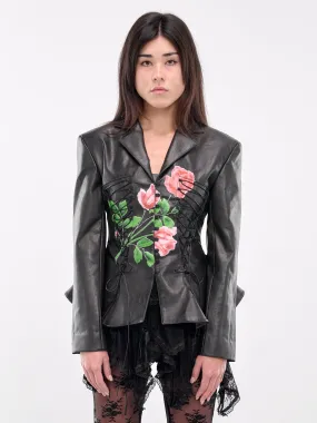 Rose Faux Leather Jacket (00JK11-BLACK)