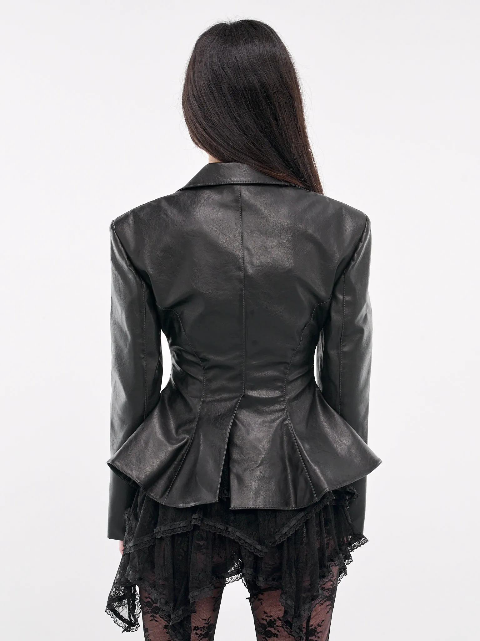 Rose Faux Leather Jacket (00JK11-BLACK)