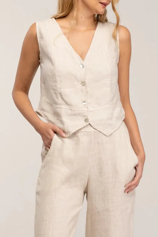 Short Linen Vest