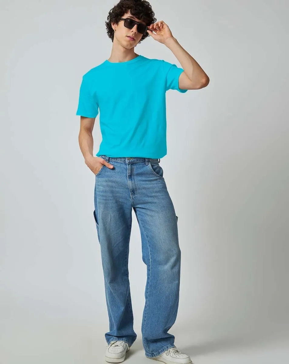 Sky Blue Plain T-shirt