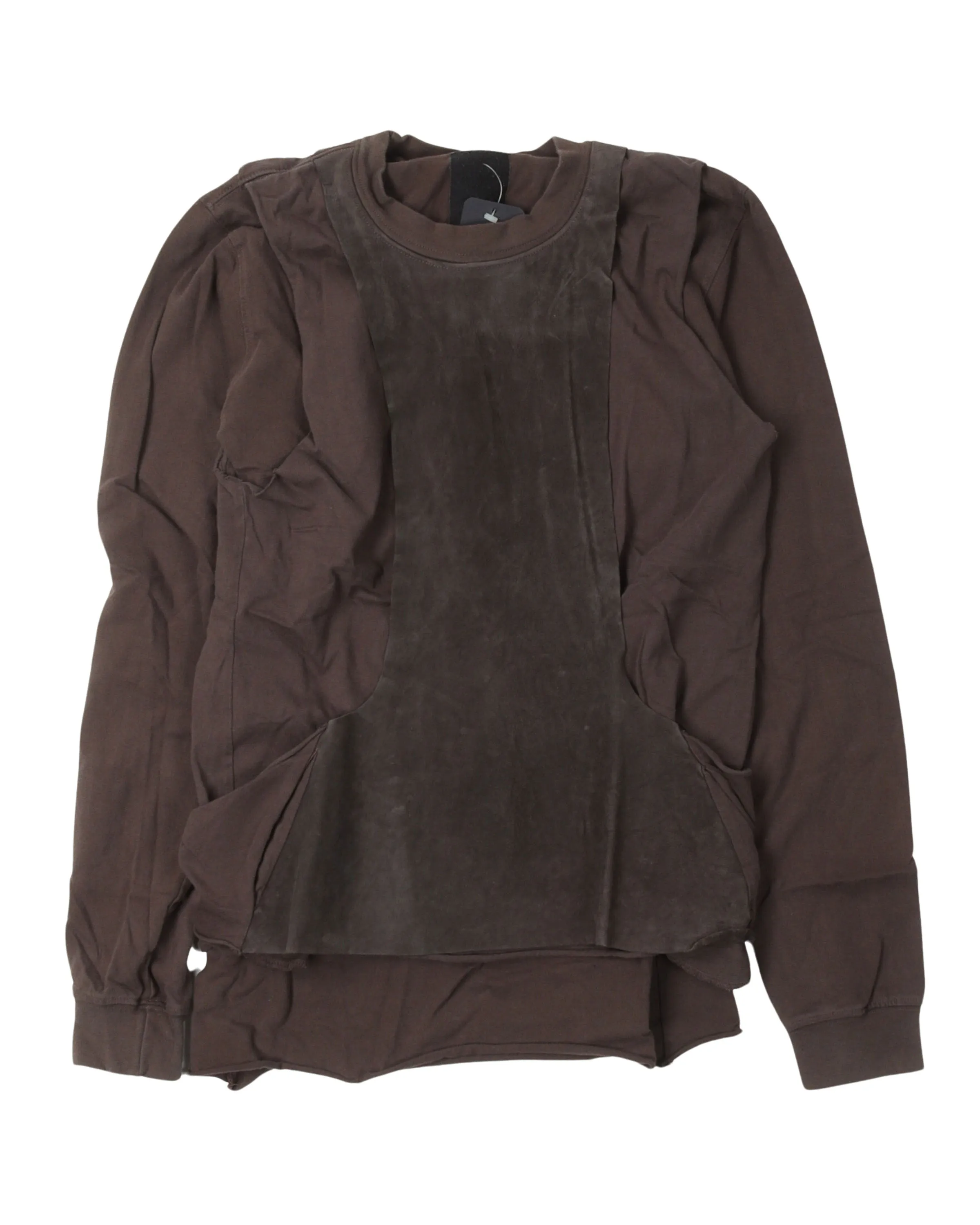 SLAB Leather Layered Crewneck