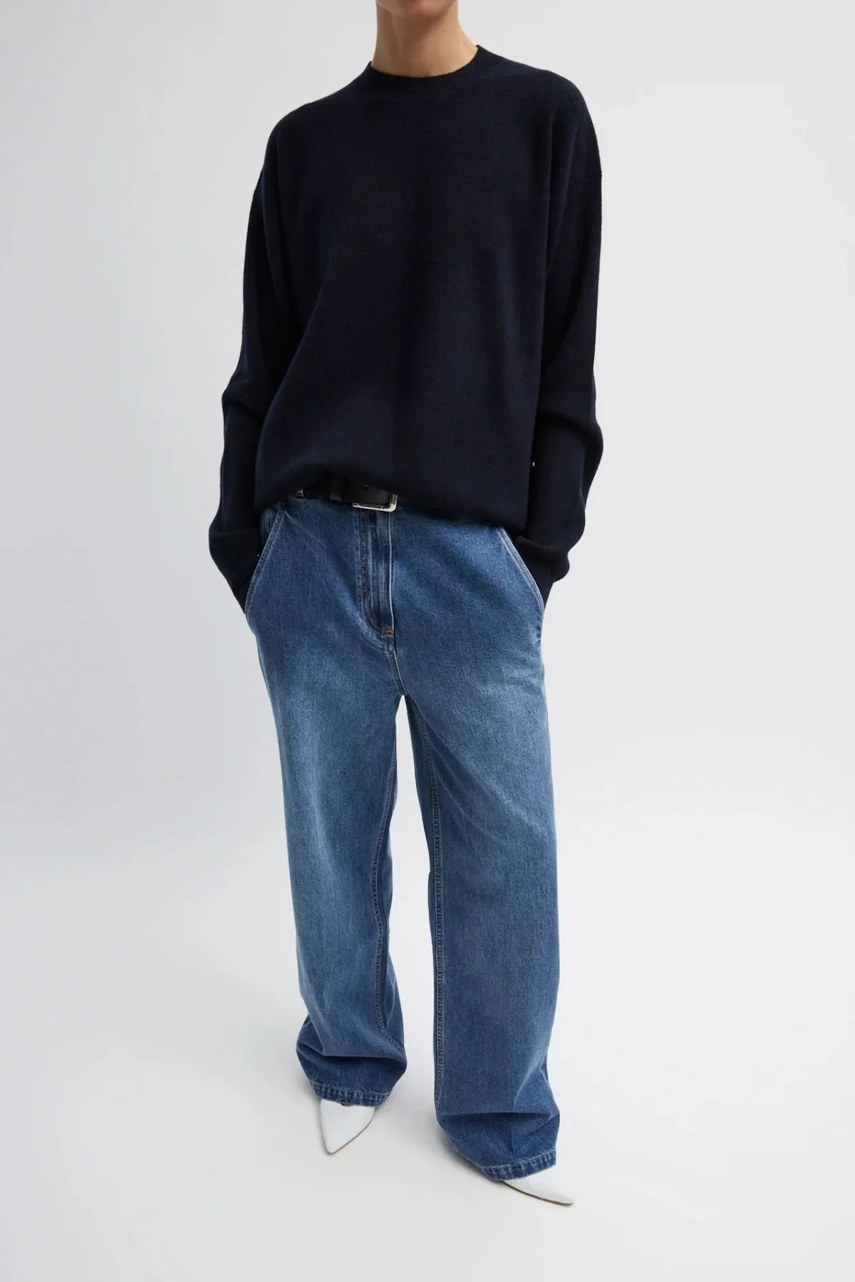 Tibi Spring Denim Barry Jean - Classic Blue