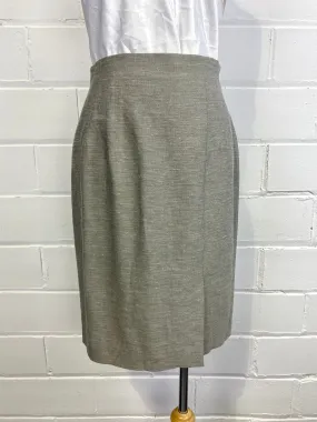 Vintage 1980s/90s Sunny Choi Grey Linen Pencil Skirt, Small