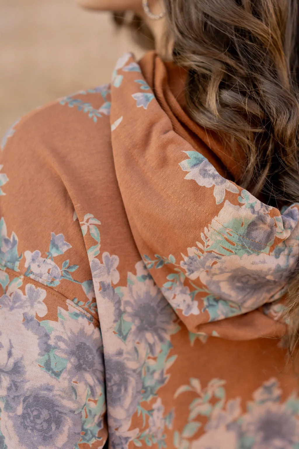 Vintage Floral Hooded Sweatshirt