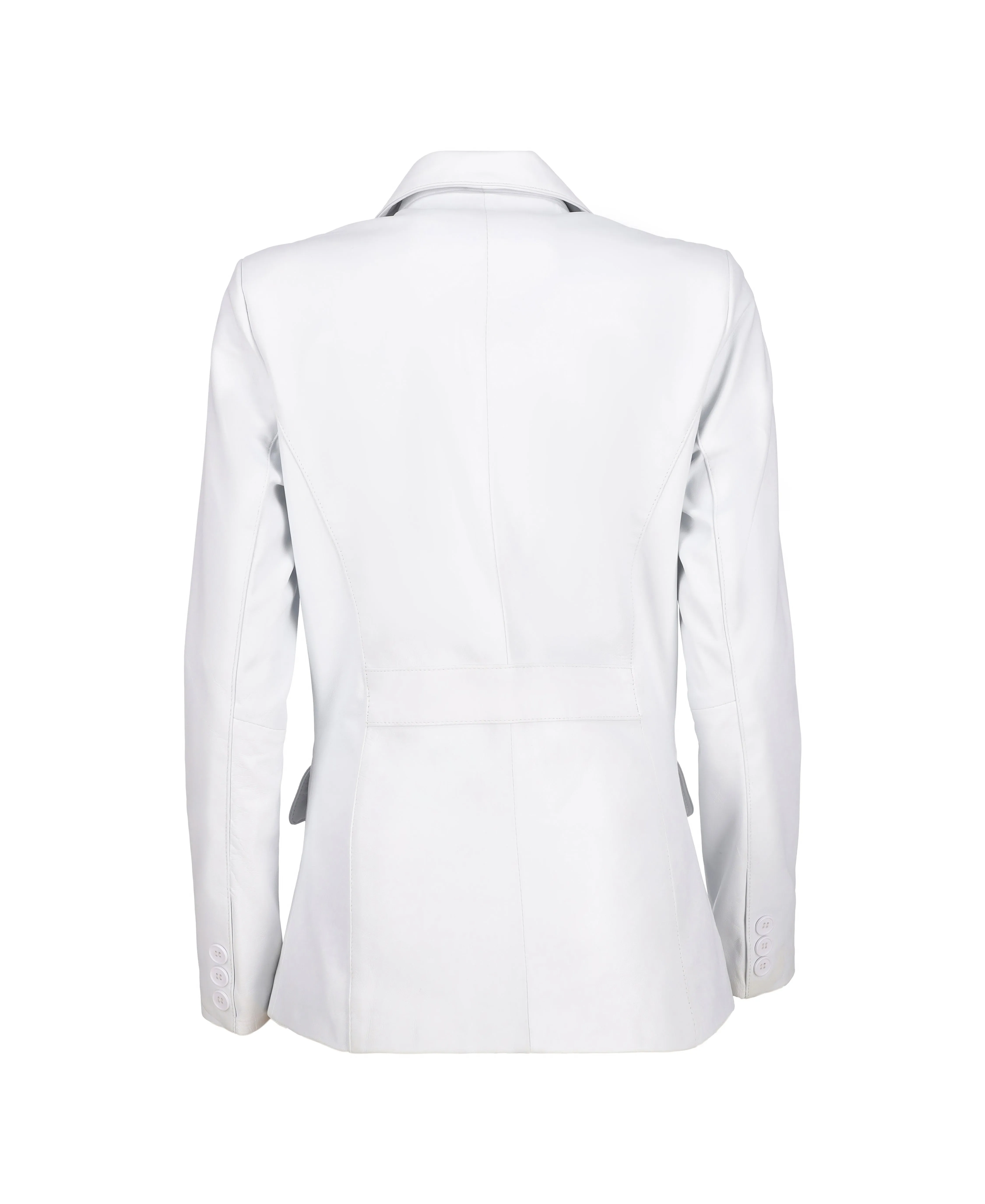 Women's Jild Classic Lambskin White Leather Blazer