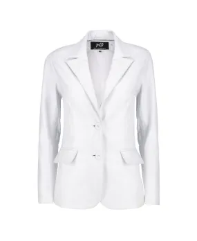 Women's Jild Classic Lambskin White Leather Blazer